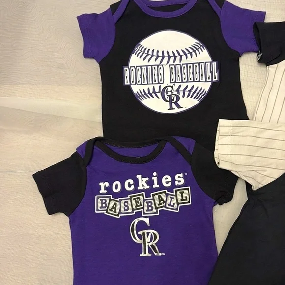 NEW [MLB] Colorado Rockies Growth Stage Onesie Lot of 4, Baby 0/3 & 3/6 Months - Picture 3 of 7